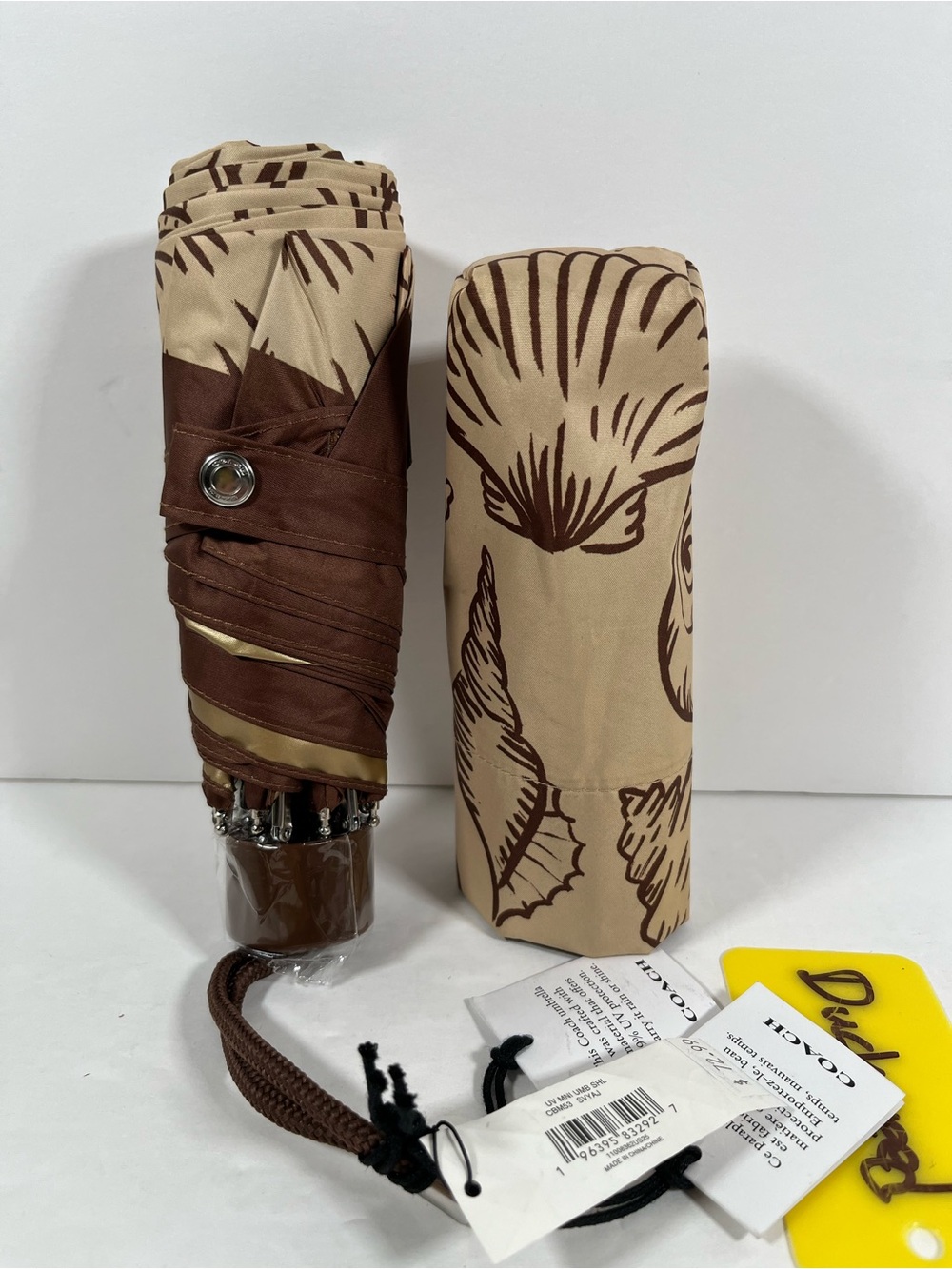Coach Uv Protection Mini Umbrella With Shell Print NWT